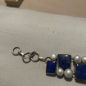 Elegant Blue and Silver Bracelet